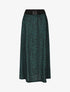 Jupe longue à imprimé graphique à taille haute - Vert - 4