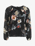 Blouse en voile à imprimé fleuri - Noir - 1