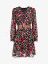 Robe mi-longue à imprimé petites fleurs - Noir - 4