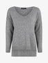 Pull ample uni col V - Gris - 1