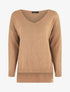 Pull ample uni col V - Camel - 1
