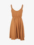 Robe empire mi-longue à double bretelles - Camel - 1
