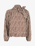Blouse ample à pois col lavallière - Beige - 1