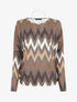 Top manches chauves-souris imprimé zig-zag irisé - Camel - 4