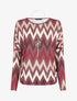 Top manches chauves-souris imprimé zig-zag irisé - Bordeaux - 1