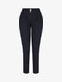 Pantalon uni à taille élastiquée - Marine - 4