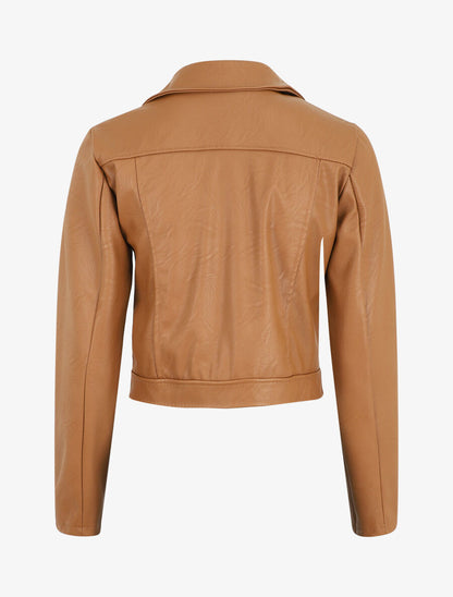 Perfecto court en simili - Camel - 2