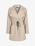 Veste mi-longue en simili - Beige - 1