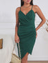 Robe fourreau style portefeuille - Vert sapin - 1
