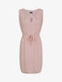 Robe en voile à col rond à détail anneaux - Rose poudré - 1