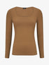 Top uni coupe droite - Camel - 1