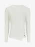 Pull uni côtelé à boutons dorés - Blanc - 1