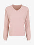 Pull fin uni à col V - Rose - 5