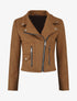 Veste style perfecto zippée en suédine - Café - 1