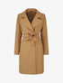 Manteau long ceinturé à col cranté - Camel - 1