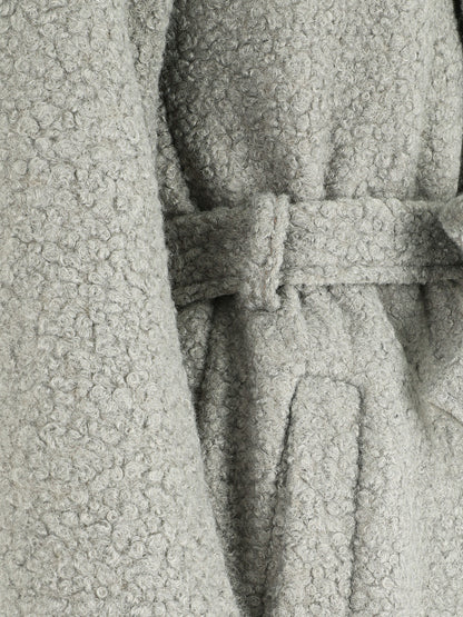 Manteau long effet peau de mouton - Gris - 3