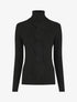 Pull uni à col roulé et motif torsade - Noir - 5