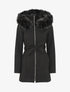 Manteau ajusté à capuche amovible - Noir - 1