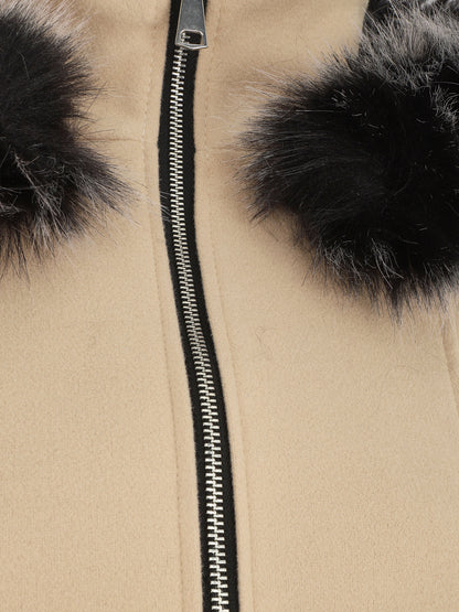 Manteau ajusté à capuche amovible - Beige clair - 3