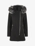 Manteau droit à capuche amovible - Noir - 1