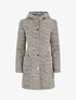 Manteau mi-long chiné à capuche - Beige - 1