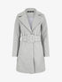 Manteau long ceinturé à col cranté - Gris - 1