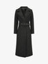 Manteau long boutonné et ceinturé - Noir - 1