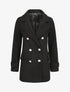 Manteau mi-long boutonné à col cranté - Noir - 1