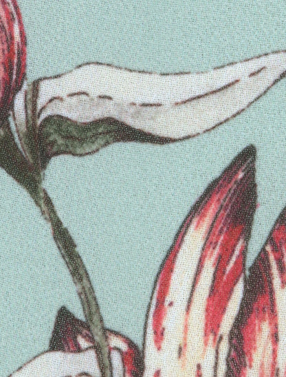 Top en voile imprimé orchidées sauvages - Vert d&