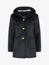 Manteau à capuche effet velours - Noir - 4