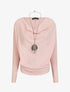 Pull fin ample col bénitier - Rose - 5
