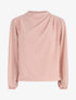 Top uni à col drapé - Rose - 1
