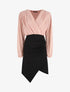 Robe drapée style portefeuille - Rose/noir - 1