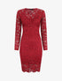 Robe moulante en dentelle - Bordeaux - 5
