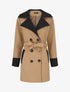 Manteau mi-long en laine mélangée - Camel - 5