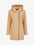 Manteau mi-long zippé à capuche - Camel - 1