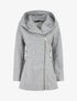 Manteau mi-long à capuche et zip - Gris - 5