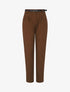Pantalon épais uni coupe droite - Marron - 1