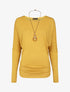 Pull fin uni froncé - Moutarde - 5