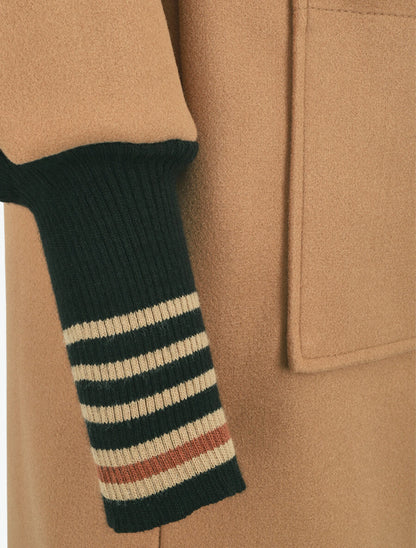 Manteau à poignets empiécés - Beige - 3