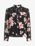 Top fleuri en dentelle - Noir - 5