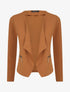 Veste courte à pans biseautés et poches à zip - Camel - 5