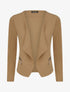 Veste courte à pans biseautés et poches à zip - Beige - 1