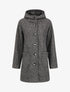 Manteau mi-long bouclé à capuche - Gris foncé - 1