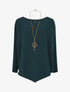 Pull ample uni en V - Bleu canard - 1
