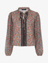 Top fluide imprimé fleuri à liens - Beige - 1