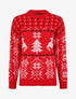 Pull à motif fantaisie noël à col rond - Rouge - 1