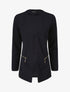 Veste fluide à poches zippées et col droit - Marine - 4
