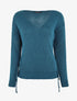Pull droit uni à liens - Bleu canard - 1