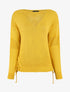 Pull droit uni à liens - Jaune - 1